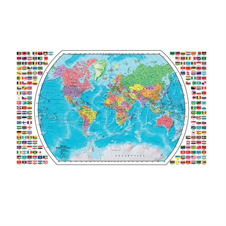 Carte du monde plastifiée