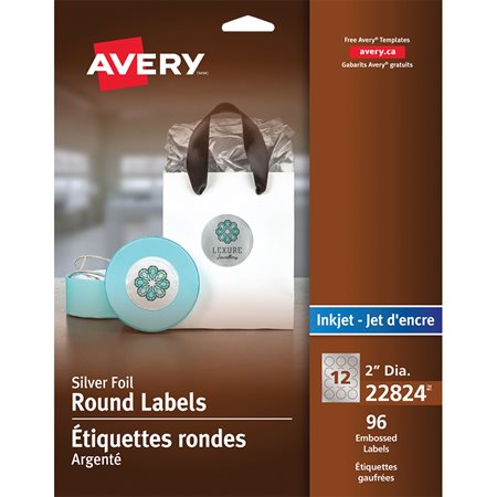 Embossed round labels