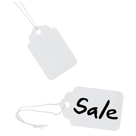White Identification Tags with String