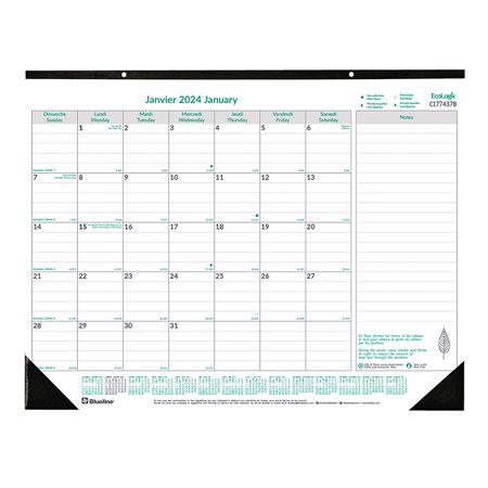 EcoLogix® Monthly Desk Pad Calendar (2023)