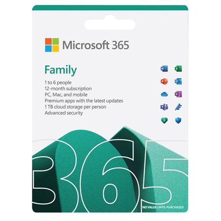 Microsoft 365 Famille (Anglais) avec licence de 1 an